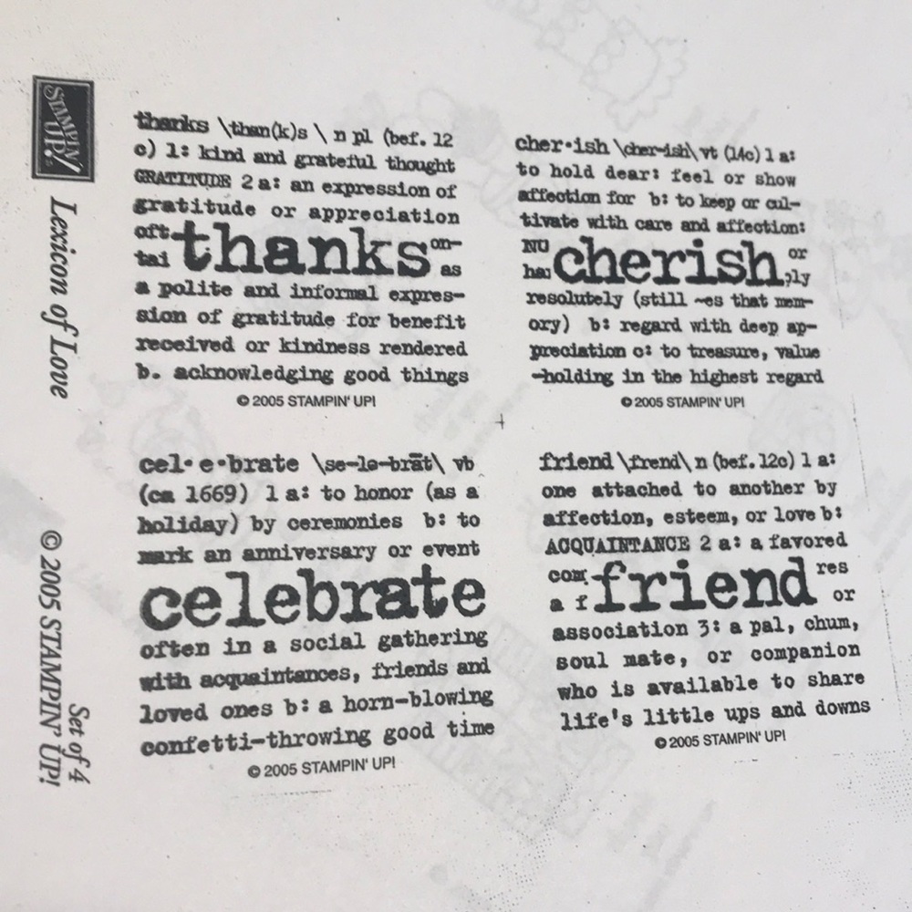 Stampin up. Lexicon of Love 2005